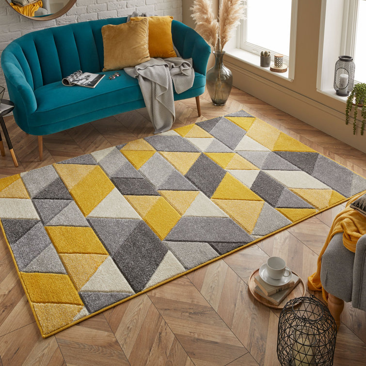 Zipcode Design Engelman Tufted Yellow/Grey/Black Rug & Reviews